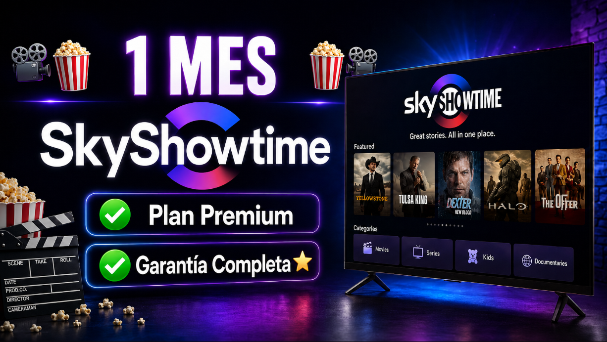 📽️🍿 1, 3, 6 o 12 MESES 🍿📽️ SkyShowtime ✅ Plan Premium ✅ Garantía Completa ⭐