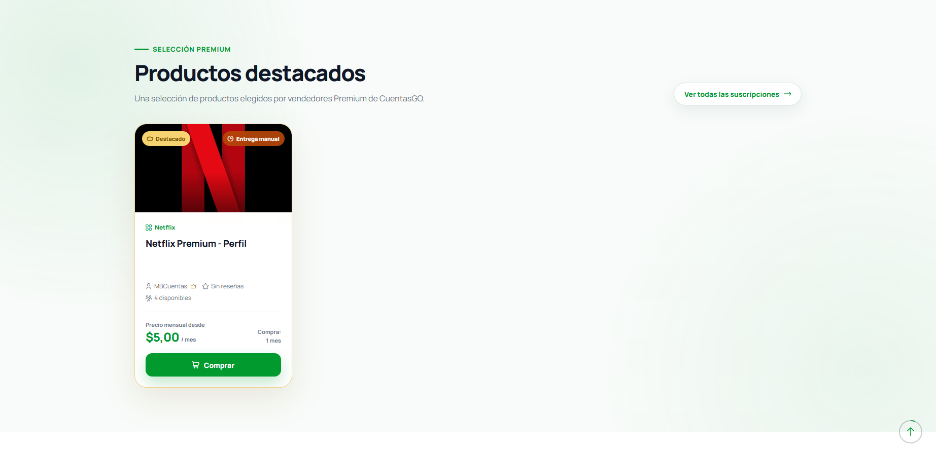 Producto destacado en Inicio